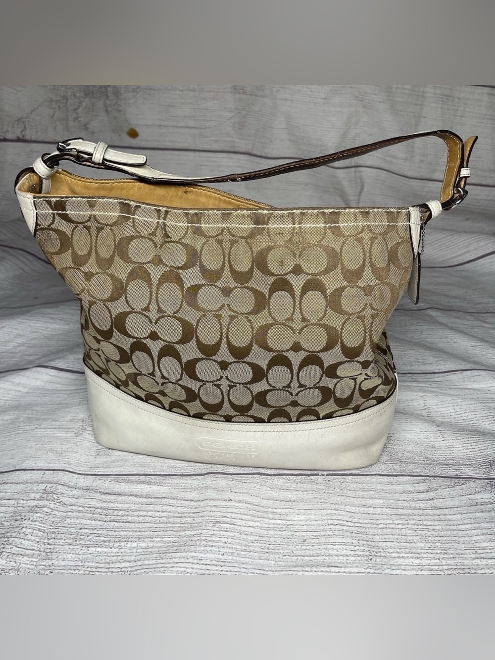 Coach Signature Vintage Brown Hobo Shoulder Bag No. K053-2156
